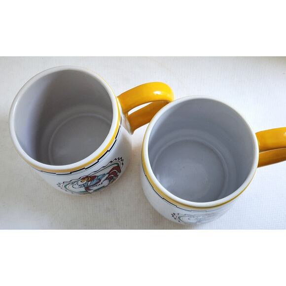 MUGS/CUPS-Foghorn Leghorn-Warner Brothers-White/Blue/Yellow-Set of 2-Holds 8 oz - Picture 6 of 10